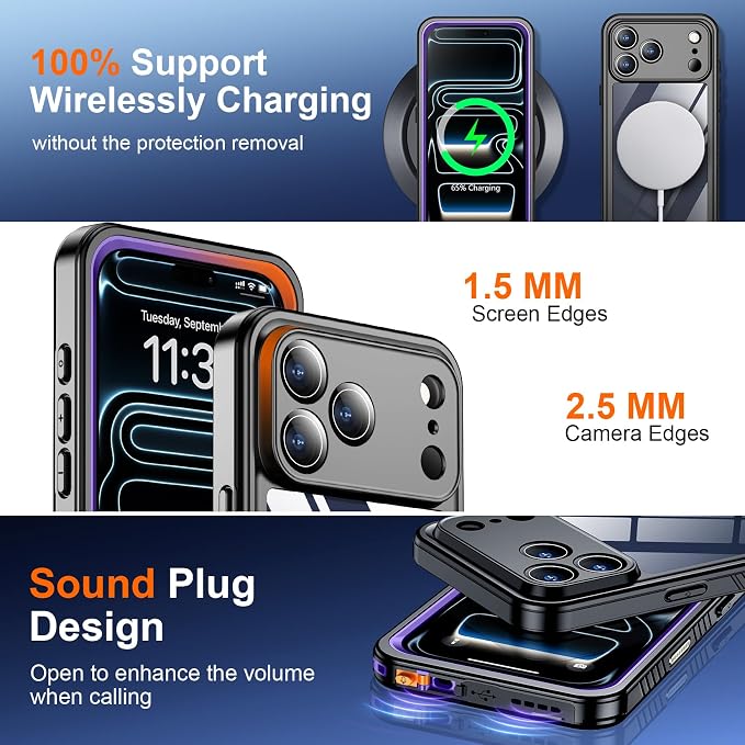 SPIDERCASE for iPhone 17 Pro Case Waterproof, Built-in Lens & Screen Protector - Image 5