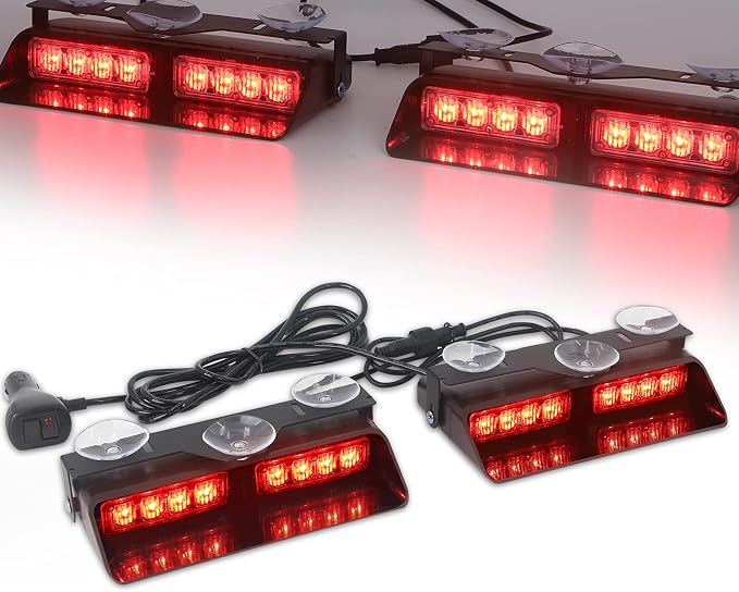 XRIDONSEN 2 in 1 Red Emergency Dash Lights Warning Safety Flashing Interior - Image 7