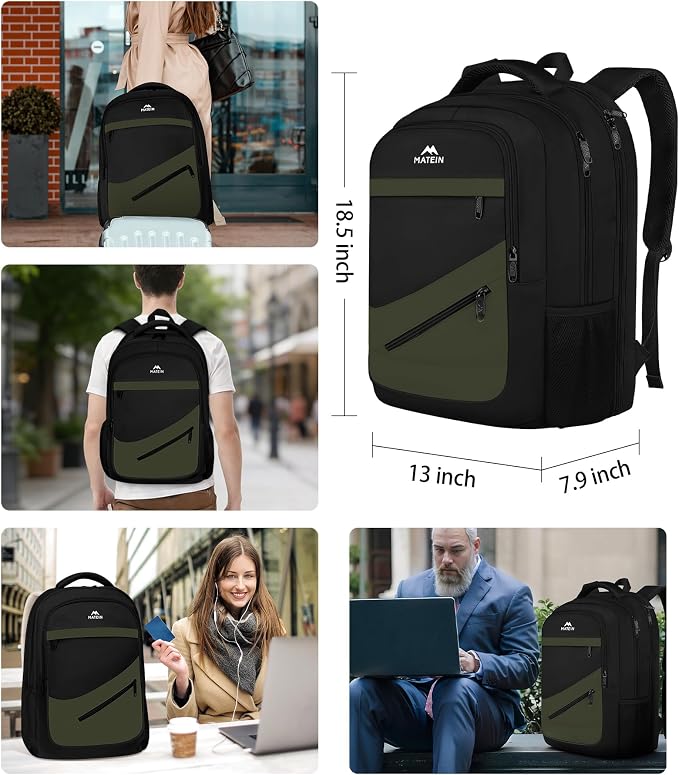 MATEIN 17 Inch Laptop Backpack for Work, Airline Approved Carry On Travel - Image 6