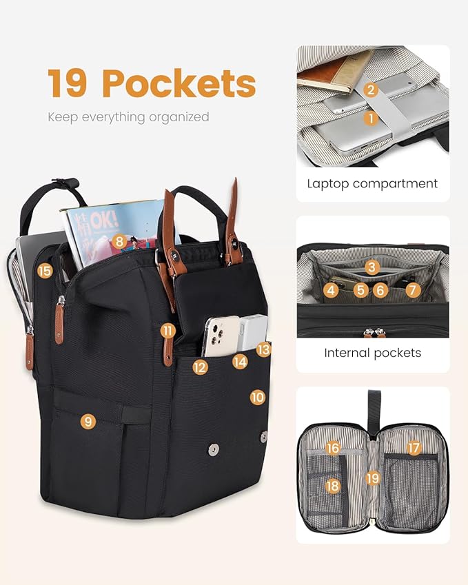 LOVEVOOK Laptop Backpack Women, Teacher Work Backpack - Image 3