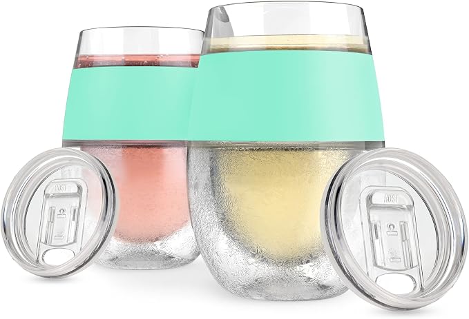 Host Wine Freeze Cup with Lid, Double Wall Insulated, Cooling Freezable Drink by HOST