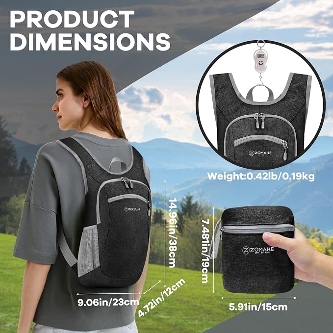 ZOMAKE Ultra Lightweight Packable Backpack 10L, Small Foldable Backpacks Hiking - Image 2