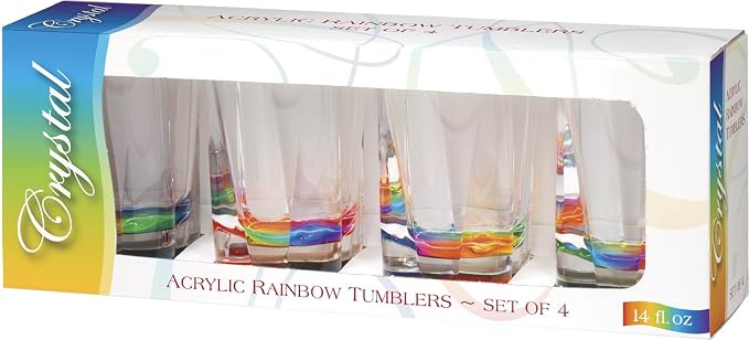 Merritt International Acrylic Drinkware Gift Sets Rainbow Crystal Tumbler by Merritt+International