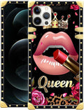 Compatible with iPhone 11 Pro Max Case, Glitter Red Rose Queen Leopard Lipstick by Unknown