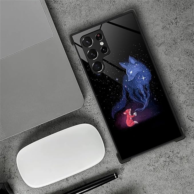 for Samsung Galaxy S23 Ultra Case, Galaxy Fox Wolf Pattern Graphic Design Girl - Image 7