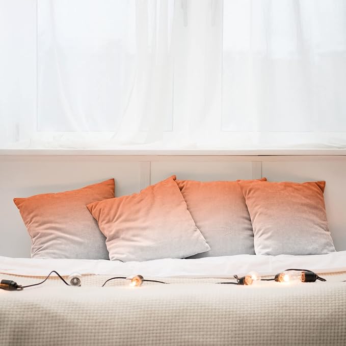 Ambesonne Ombre Decorative Throw Pillow Case Pack of 4, Scorching Sunset in The - Image 6