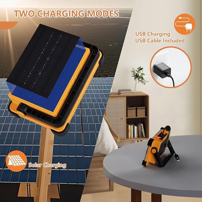120W Solar Rechargeable Work Light, 144 LED 10000LM Portable Flood Light - Image 3
