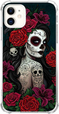 Sugar Skull Girl Case for iPhone 11, Skull and Flowers Pattern Unique Design by Unknown