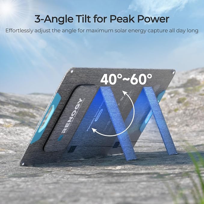 Renogy 100 Watt Solar Panel, N-Type 100W Portable Solar Panels w/Kickstands - Image 8