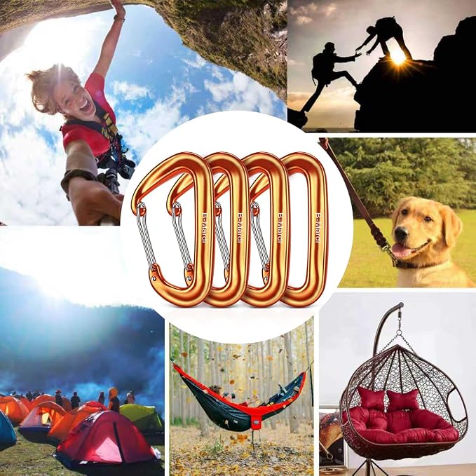 B-Mardi Carabiner Clips Heavy Duty 12kN-Lightweight Locking Carabiners - Image 3