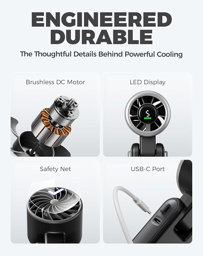Diveblues Portable Handheld Turbo Fan, 5 Gear Wind, Battery Operated, 3 IN 1 - Image 7