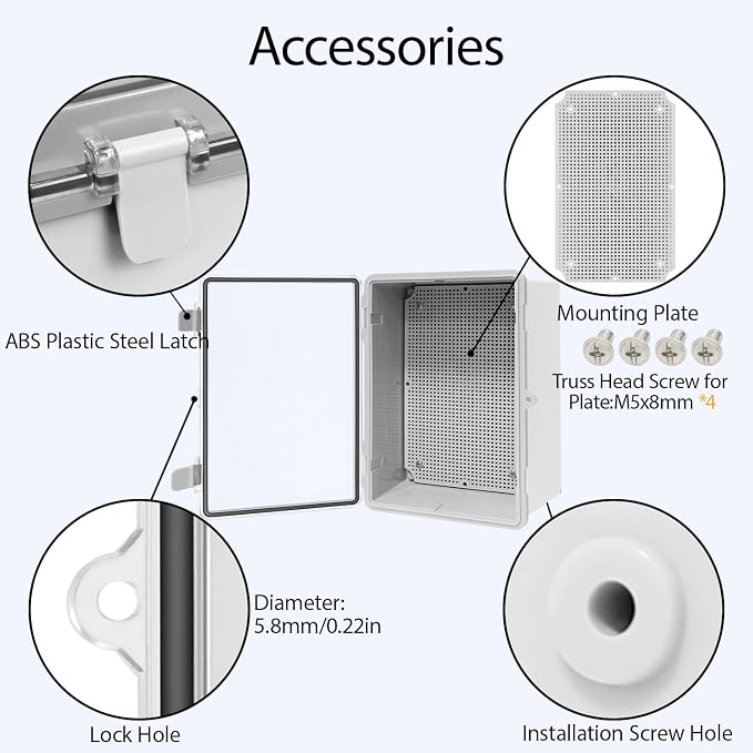 ABS Plastic Dustproof Waterproof IP65 Junction Box Hinged Shell Universal - Image 5