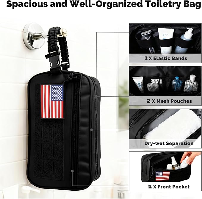 Toiletry Bag for Men Tactical Travel Dopp Kit - Image 2