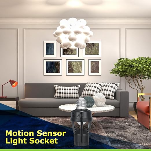 Hortsun 3 Pcs Motion Sensor Light Socket Smart Screw in Light Bulb Outlet - Image 6