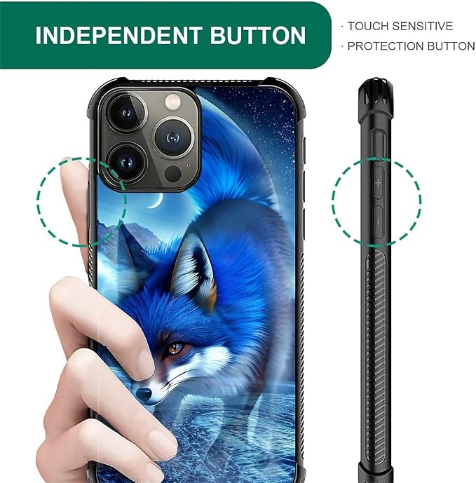 for iPhone 16 Pro Case, Snowy Mountain Fox Lake Pattern Graphic Design Girl Boy - Image 2