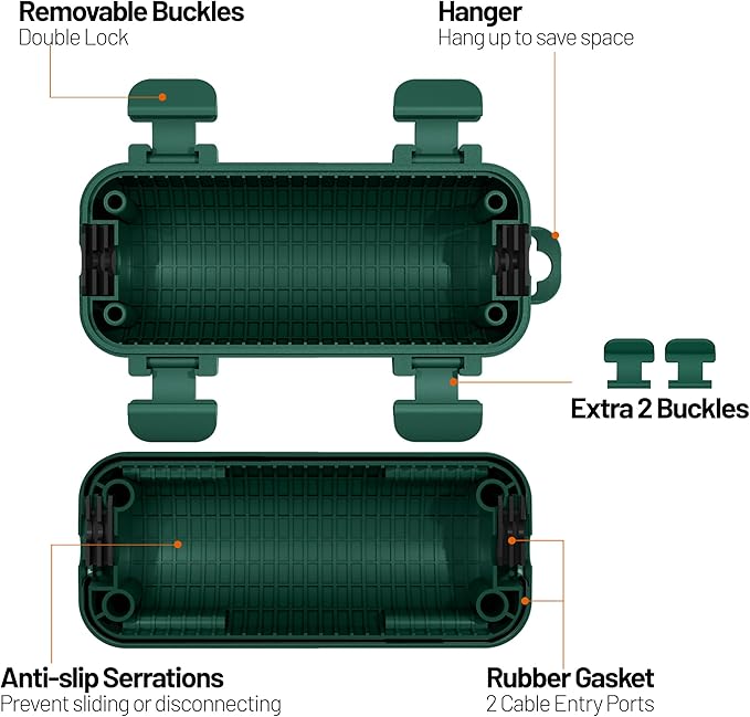 Extension Cord Cover Outdoor, IP54 Water-Resistant Power Cord Protector - Image 6