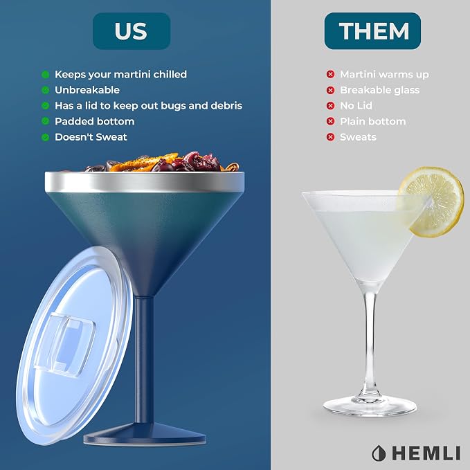 Martini Glass, Stainless Steel Insulated Martini Tumbler, Cocktail Cup - Image 4
