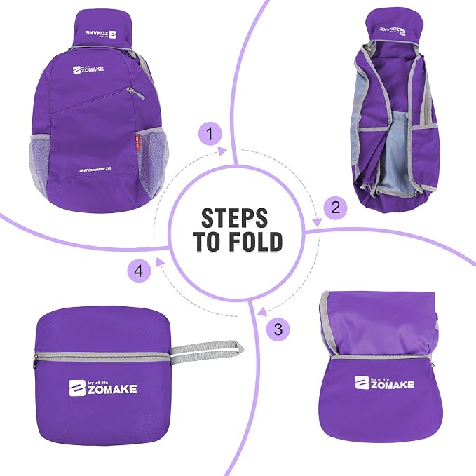 ZOMAKE Lightweight Packable Backpack 20L, Foldable Backpacks Small Daypack - Image 6