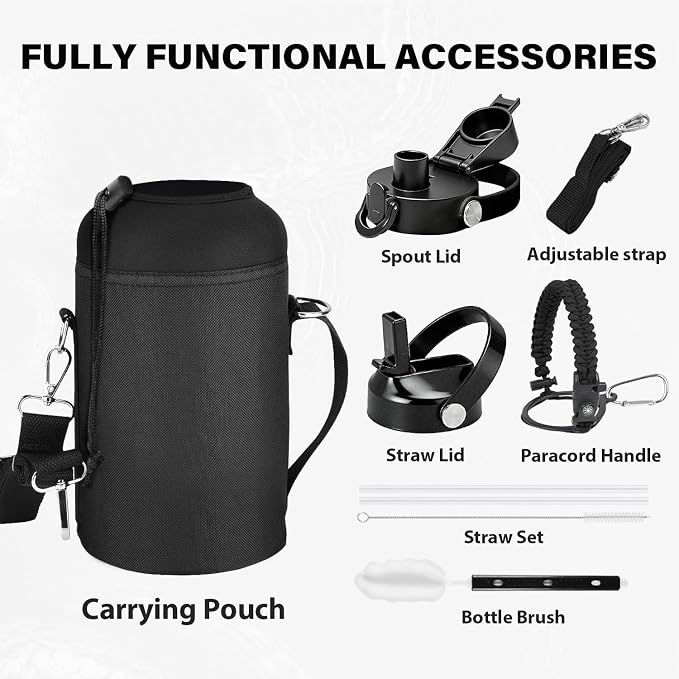 One Gallon Insulated Water Bottle, Triple Wall 128 oz Stainless Steel Wide - Image 5