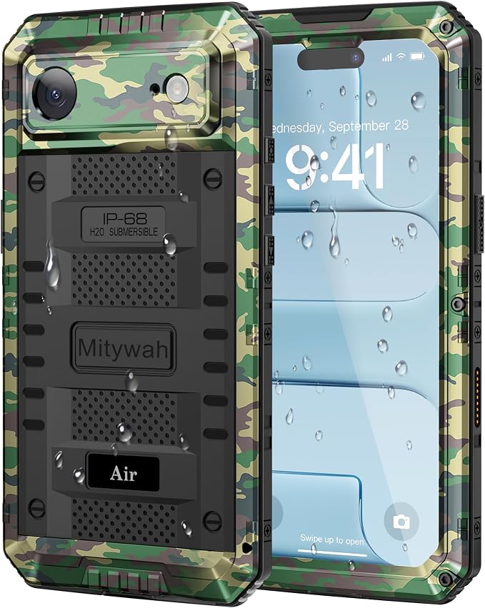 Mitywah Waterproof Case for iPhone Air, Military Grade Rugged Metal Case by Mitywah