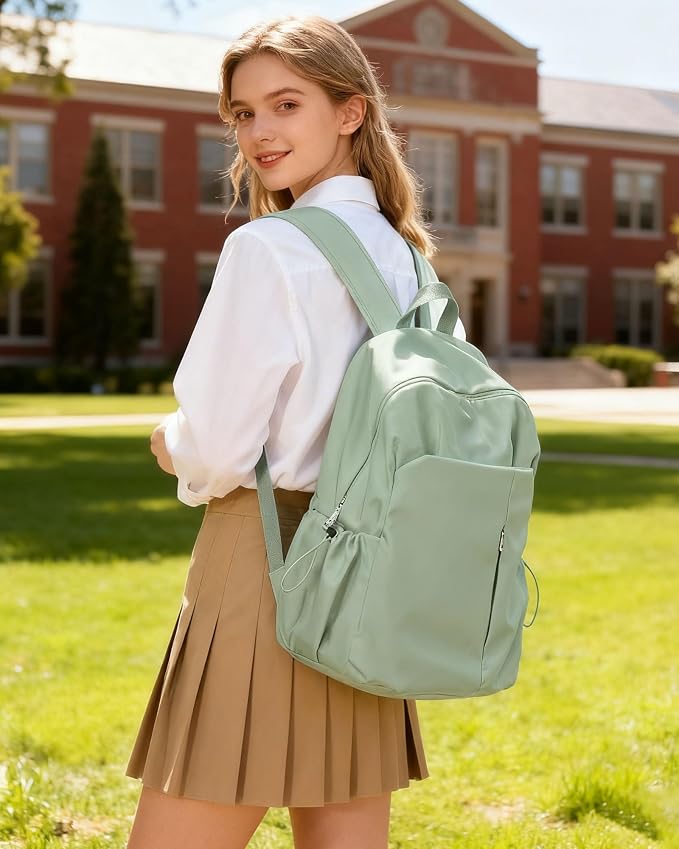 SEAFEW Green Backpack for Girls Women Waterproof High School Book Bag Cute - Image 2