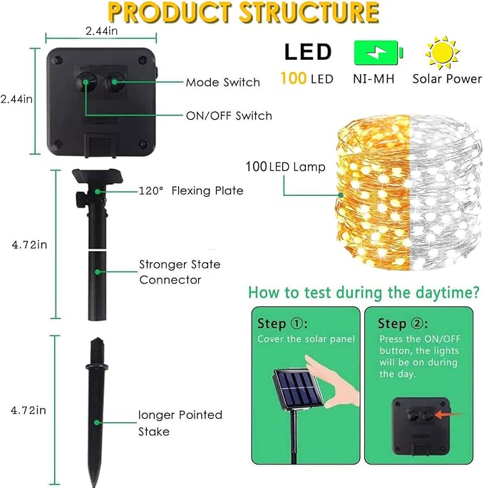 Solar String Lights Outdoor, Fairy Light - Image 8