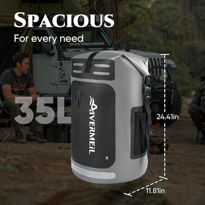 Waterproof Dry Bag with Waterproof Phone Case Grey - Image 2