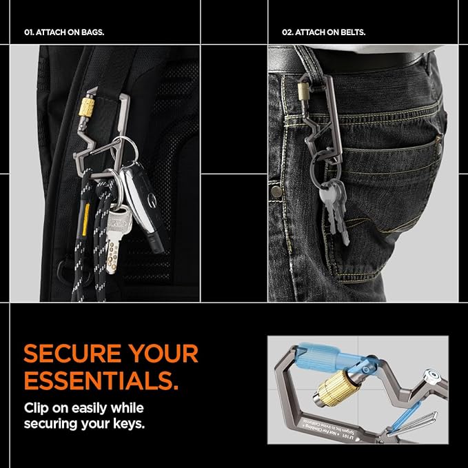 Spigen Life Carabiner Key Ring Clip, Car Keychain Clip, Bottle Opener Key Chain - Image 4