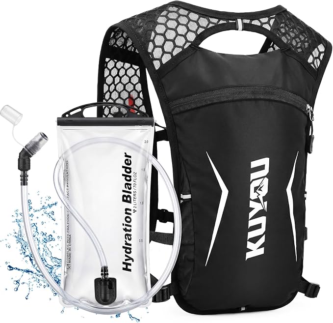 KUYOU Running Vest for Women & Men, Lightweight Hydration Backpack by KUYOU