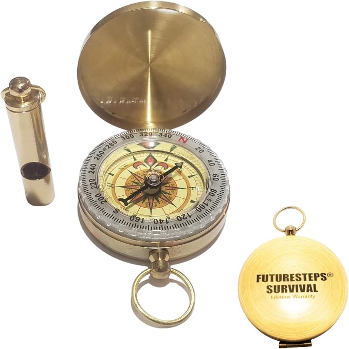 Brass Compass with Solid Brass Whistle - Image 8