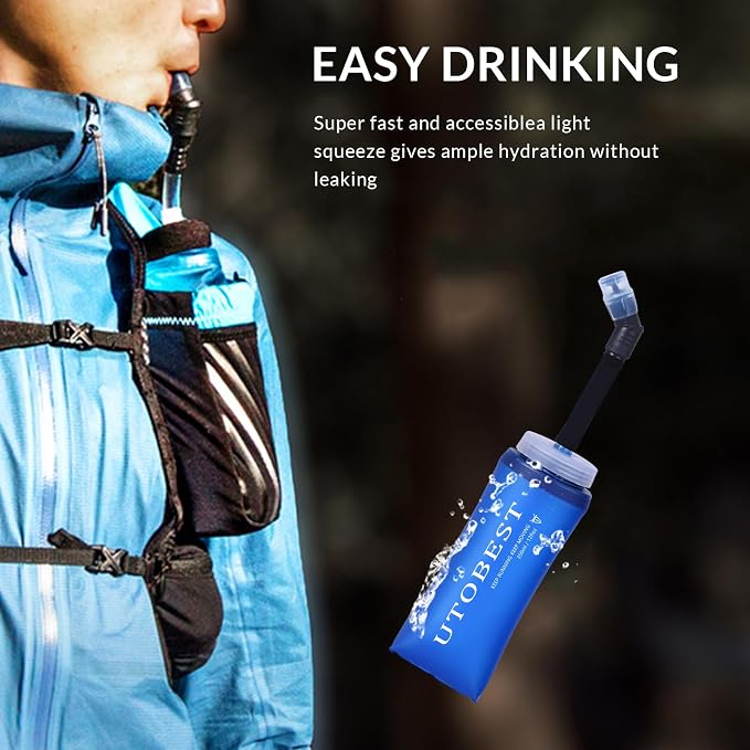 UTOBEST Soft Flask Collapsible Running Water Bottle, Flexible TPU Folding Flask - Image 6