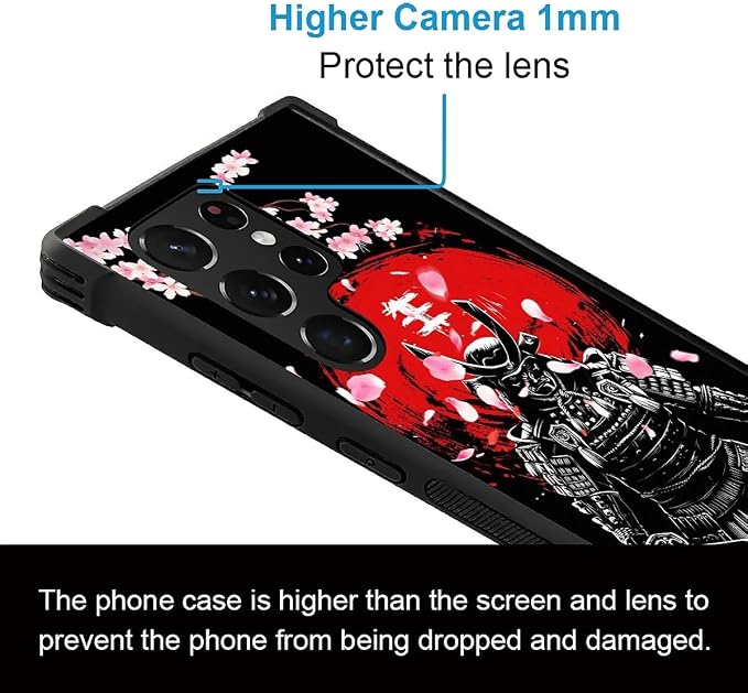 for Samsung Galaxy S22 Ultra Case, Sakura Japanese Samurai Pattern Graphic - Image 3