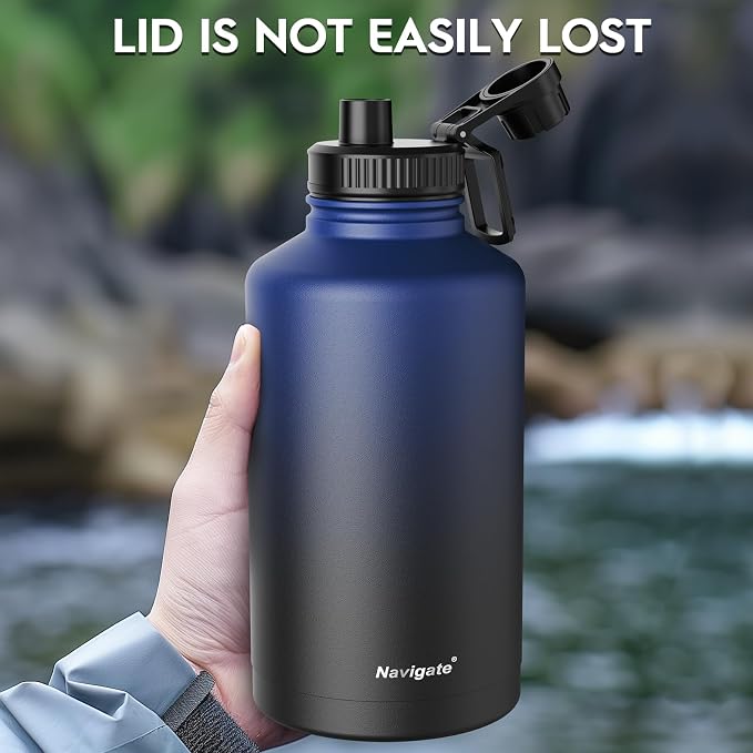 Navigate 64 oz Stainless Steel Insulated Water Bottle, Double Walled Leak Proof - Image 4
