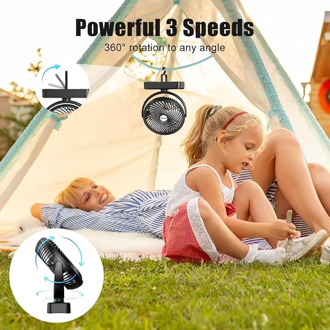 10000mAh Magnetic Cruise Golf Cart Fan, Camping Fans - Image 4