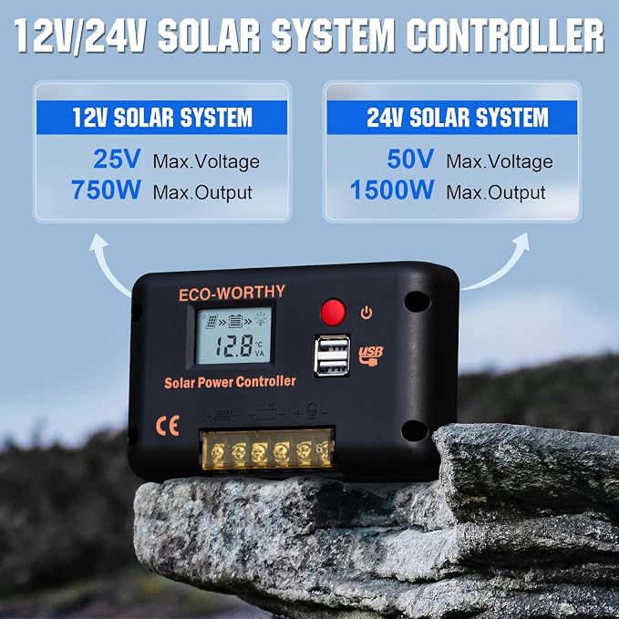 ECO-WORTHY 30A Solar Charger Controller Bluetooth, Solar Panel Battery - Image 9