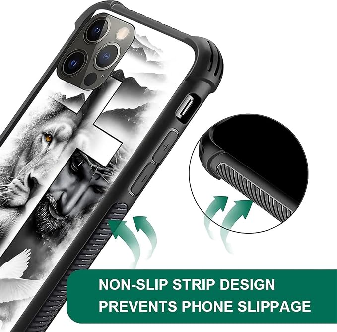 for iPhone 11 Pro Case, Lion Cross Jesus Christ Dove Pattern Made of Soft - Image 6