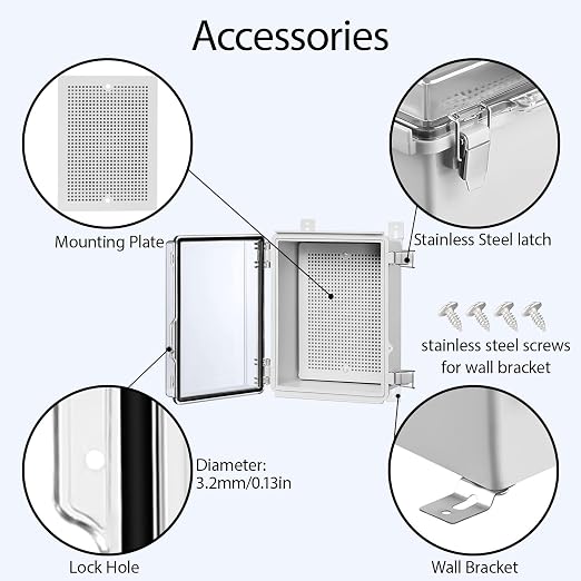 LeMotech Electrical Box, IP67 Waterproof Hinged Clear Cover Stainless Steel - Image 4