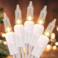 Meteds Christmas Lights 2 PCS 50 Count Clear Mini Lights White Wire UL by Meteds