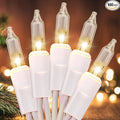 Meteds Christmas Lights 100 Count Clear White Wire UL Certified Connectable by Meteds