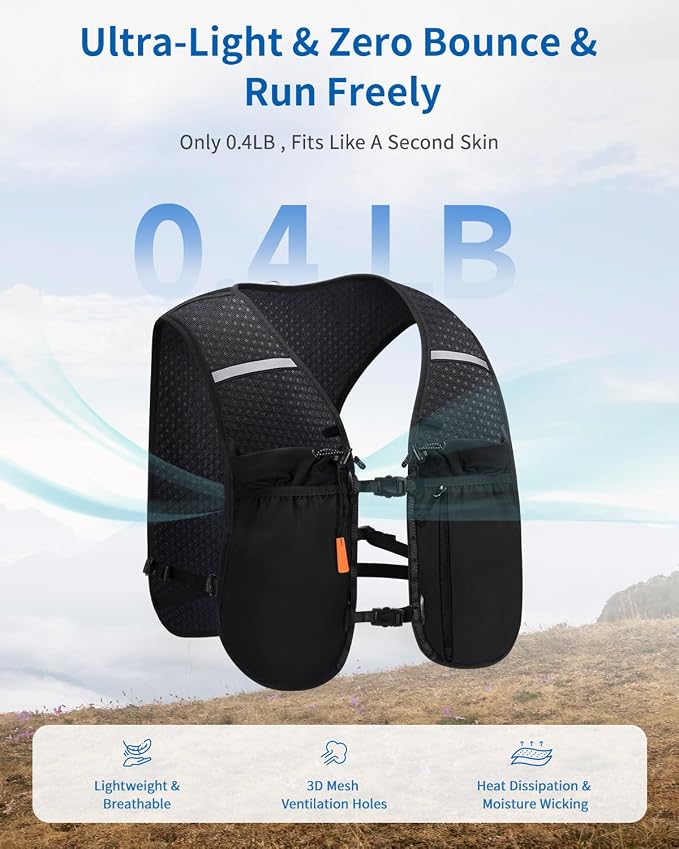 ECOHUB Running Hydration Vest Backpack, Lightweight Hydration Pack Bag Daypack - Image 2
