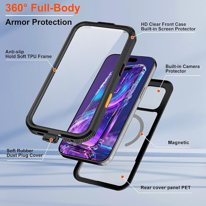 Phone Case for iPhone 17 Pro, IP68 Submersible Military Grade Waterproof - Image 9