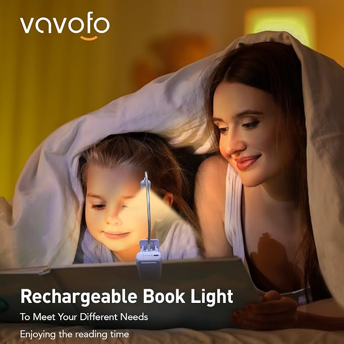 VAVOFO Rechargeable Book Light for Reading in Bed Kids, 7 LED Reading Light - Image 2