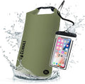 Waterproof Dry Bag, Roll Top Green Small Waterproof Backpack by Cliduli