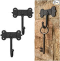 "Mystic Colonial Medieval Hand-Forged Iron Wall Hooks Set of 2 Rustic Coat by SaKeGa