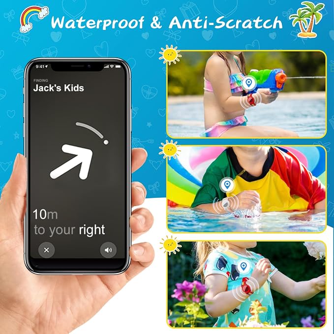 Waterproof Bracelet for Airtag Kids 2 Pack, Soft Nylon Hidden Air Tag Wristband - Image 4