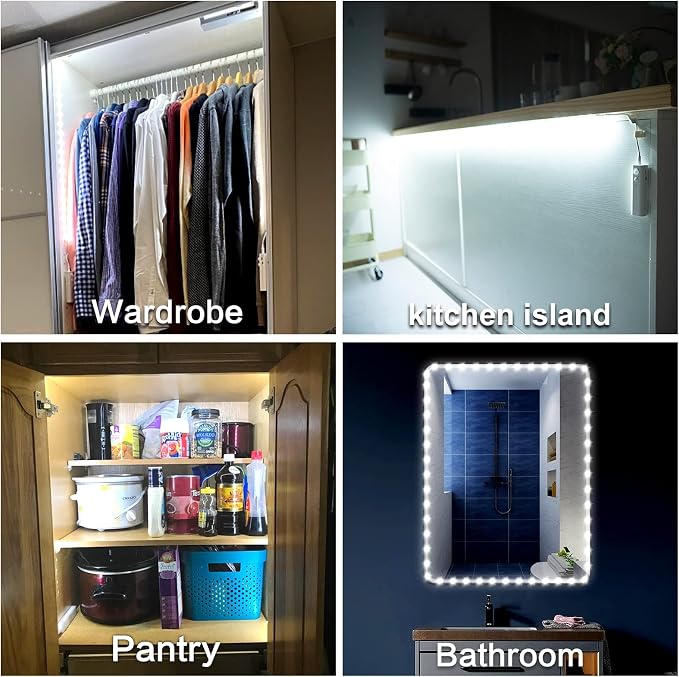 WOBANE LED Closet Light Motion Activated, Battery Powered LED Strip, Stick-on - Image 3