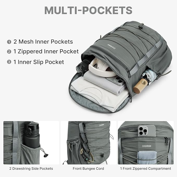 G4Free Hiking Backpack for Women Men 20L Lightweight Travel Backpacks Daypack - Image 3