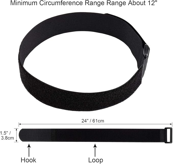 1.5 x 24 Inch Hook and Loop Cable Tie, 12 Pack Heavy Duty Adjustable Fastening - Image 6