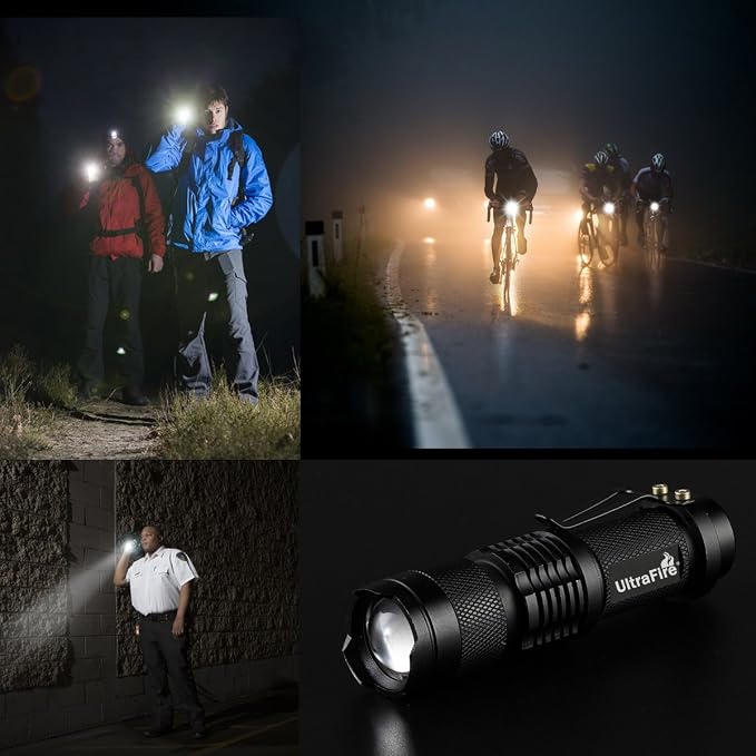 ULTRAFIRE 3 Pack Mini Flashlights Focus Adjustable SK68 Single Mode Tactical - Image 8