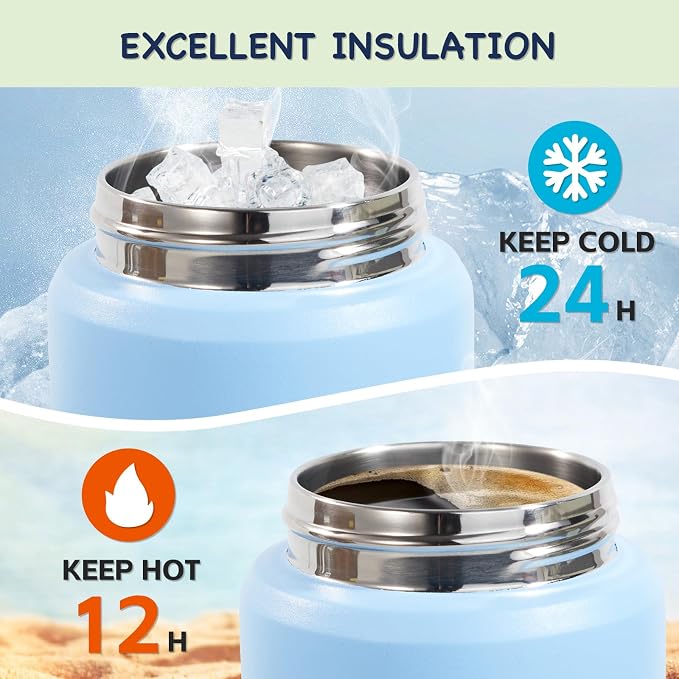 12oz Kids Water Bottle 2 Pack, Stainless Steel Insulated Water Bottle - Image 4